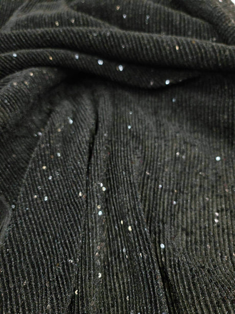 Sequin Spandex Black 4-Way Stretch Fabric