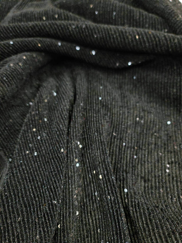 Sequin Spandex Black 4-Way Stretch Fabric