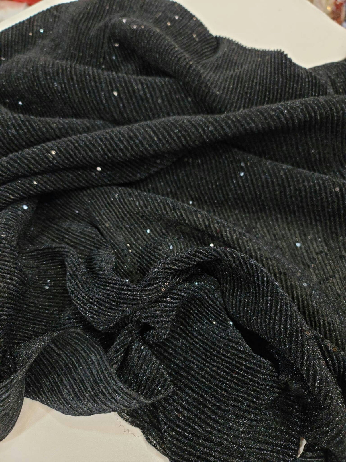 Sequin Spandex Black 4-Way Stretch Fabric