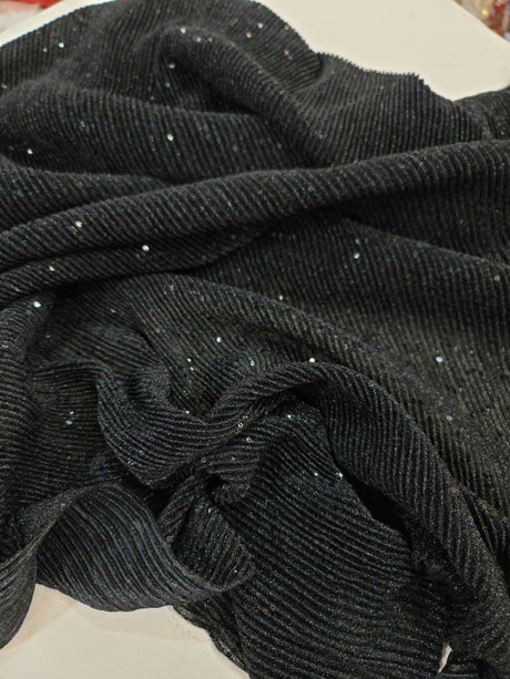 Sequin Spandex Black 4-Way Stretch Fabric