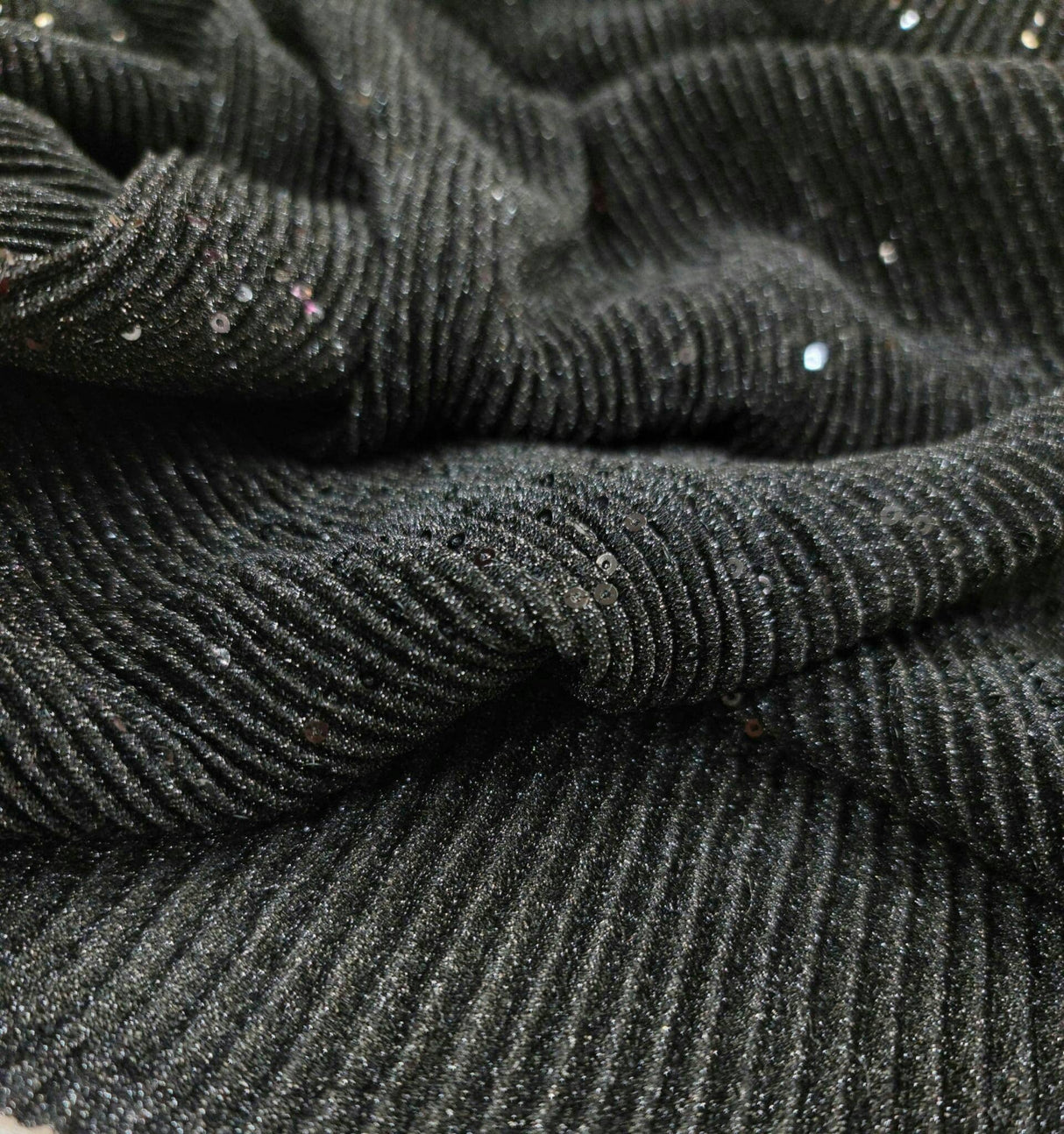 Sequin Spandex Black 4-Way Stretch Fabric