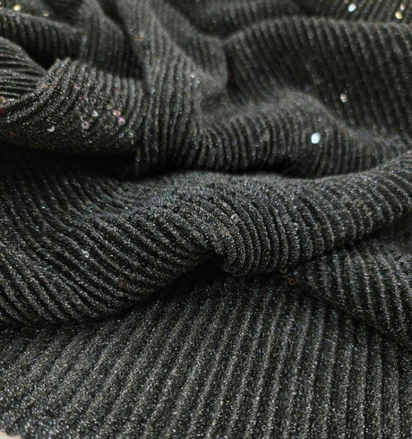 Sequin Spandex Black 4-Way Stretch Fabric