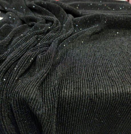 Sequin Spandex Black 4-Way Stretch Fabric