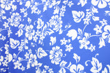Tropical Blue Hibiscus Floral Polyester Spandex Fabric - Blue Hibiscus Floral, 58"/60" Width (Yard 36" X 60")