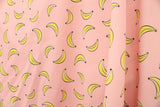 Tropical Fruits Polyester Spandex Fabric - Pineapples, Bananas, 58"/60" Width (1 Yard)