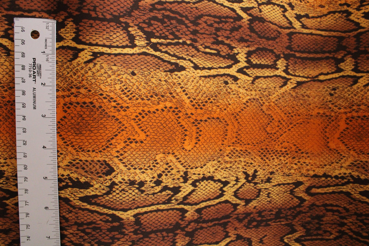 Rattle Snake Spandex Fabric - Snake Print, 58"/60" Width (1 Yard)