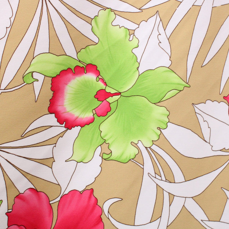 Modern Tropical Floral Polyester Spandex Fabric - Tropical Floral Print, 58/60" Width (1 Yard)