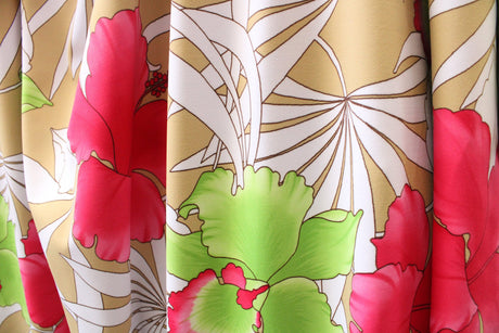 Modern Tropical Floral Polyester Spandex Fabric - Tropical Floral Print, 58/60" Width (1 Yard)