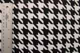 Black And White Houndstooth Polyester Spandex Fabric - Black And White Houndstooth, 58/60" Width (1 Yard)