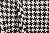 Black And White Houndstooth Polyester Spandex Fabric - Black And White Houndstooth, 58/60" Width (1 Yard)