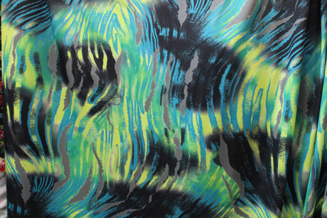 Abstract Zebra Spandex Fabric - Black And White Zebra Print, 58"/60" Width (1 Yard)