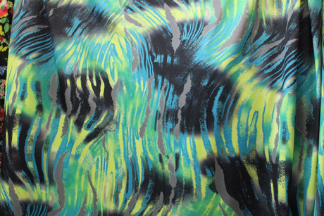Abstract Zebra Spandex Fabric - Black And White Zebra Print, 58"/60" Width (1 Yard)