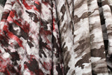 Distressed Camouflage Printed Spandex Fabric - Red And Gray, 58"/60" Width (1 Yard)