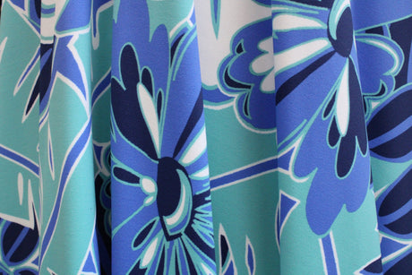 Classic Pool Tropical Floral Spandex Fabric - Tropical Floral Print, 58"/60" Width (1 Yard)