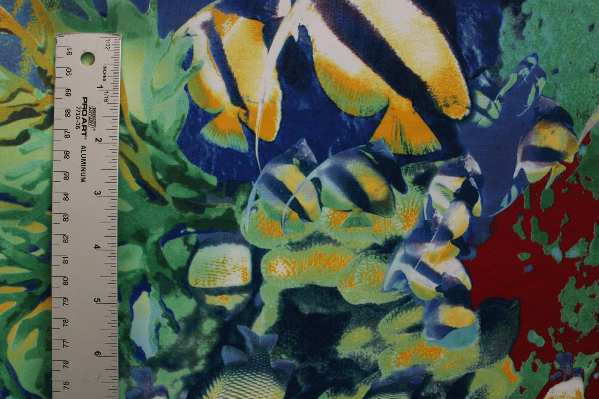 Tropical Fish Spandex Fabric - Coral Reef Print, 58"/60" Width (Yard)