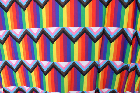 Rainbow Pride Flag Spandex Fabric - Rainbow Pride Flag Print, 58"/60" Width (Yard (36" X 60"))