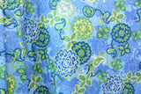 Boho Paisley Polyester Spandex Fabric - Pink Blue Paisley Print, 58"/60" Width (1 Yard)