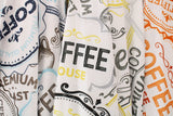 Coffee House Spandex Fabric - Coffee Print, 58/60" Width (1 Yard)