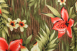Tiki Floral Polyester Spandex Fabric - Red And Yellow Floral Print, 58/60" Width (1 Yard)