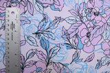 Lilac Floral Print Spandex Fabric - Lilac Floral Print, 58/60" Width (1 Yard)