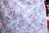 Lilac Floral Print Spandex Fabric - Lilac Floral Print, 58/60" Width (1 Yard)