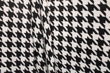 Black And White Houndstooth Polyester Spandex Fabric - Black And White Houndstooth, 58/60" Width (1 Yard)