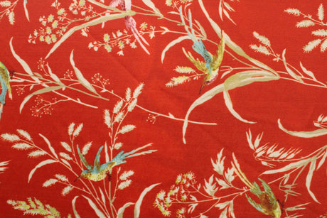 Humming Bird Fauna Polyester Spandex Fabric - Humming Bird Fauna Print, 58"/60" Width (Yard (36" X 60"))