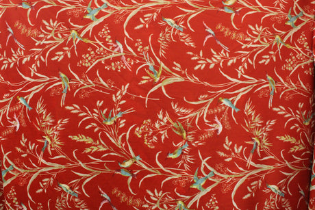 Humming Bird Fauna Polyester Spandex Fabric - Humming Bird Fauna Print, 58"/60" Width (Yard (36" X 60"))
