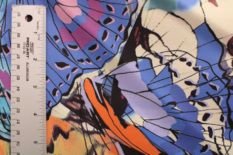 Butterfly Collage Polyester Spandex Fabric - Butterfly Collage Print, 58"/60" Width (1 Yard)