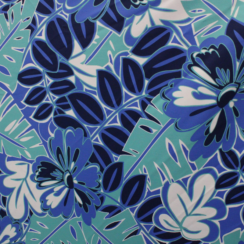 Classic Pool Tropical Floral Spandex Fabric - Tropical Floral Print, 58"/60" Width (1 Yard)