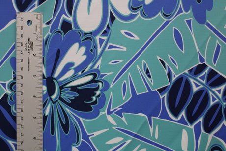 Classic Pool Tropical Floral Spandex Fabric - Tropical Floral Print, 58"/60" Width (1 Yard)