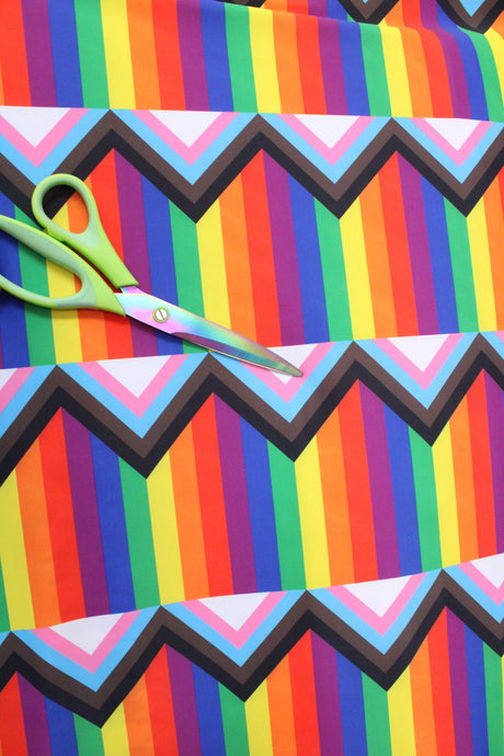 Rainbow Pride Flag Spandex Fabric - Rainbow Pride Flag Print, 58"/60" Width (Yard (36" X 60"))