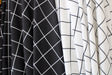 Black And White Geometric Grid Polyester Spandex Fabric - Black And White Geometric Grid, 58"/60" Width (1 Yard)