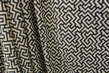 Geometric Maze Polyester Spandex Fabric - Geometric Maze Illusion Design, 58"/60" Width (1 Yard)