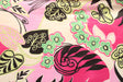 Pink And Green Abstract Floral Spandex Fabric - Pink And Green Abstract Floral, 58"/60" Width (Yard (36" X 60"))