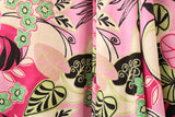 Pink And Green Abstract Floral Spandex Fabric - Pink And Green Abstract Floral, 58"/60" Width (Yard (36" X 60"))