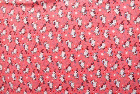 Fireworks And Unicorns Polyester Spandex Fabric - Printed, 58"/60" Width (1 Yard)