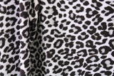 Silver Leopard Velvet Fabric - Silver Leopard Print, 36" X 60" (1 Yard)