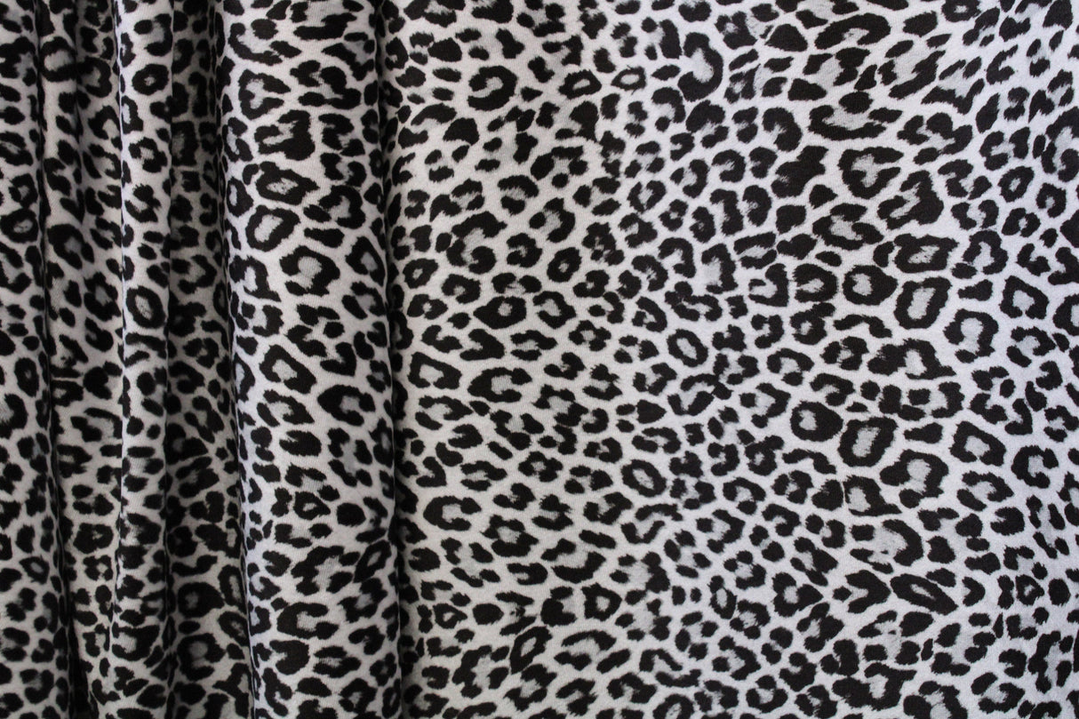 Silver Leopard Velvet Fabric - Silver Leopard Print, 36" X 60" (1 Yard)