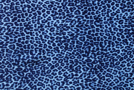 Blue Cheetah Velvet Fabric - Blue Cheetah Print, 36" X 60" (1 Yard)