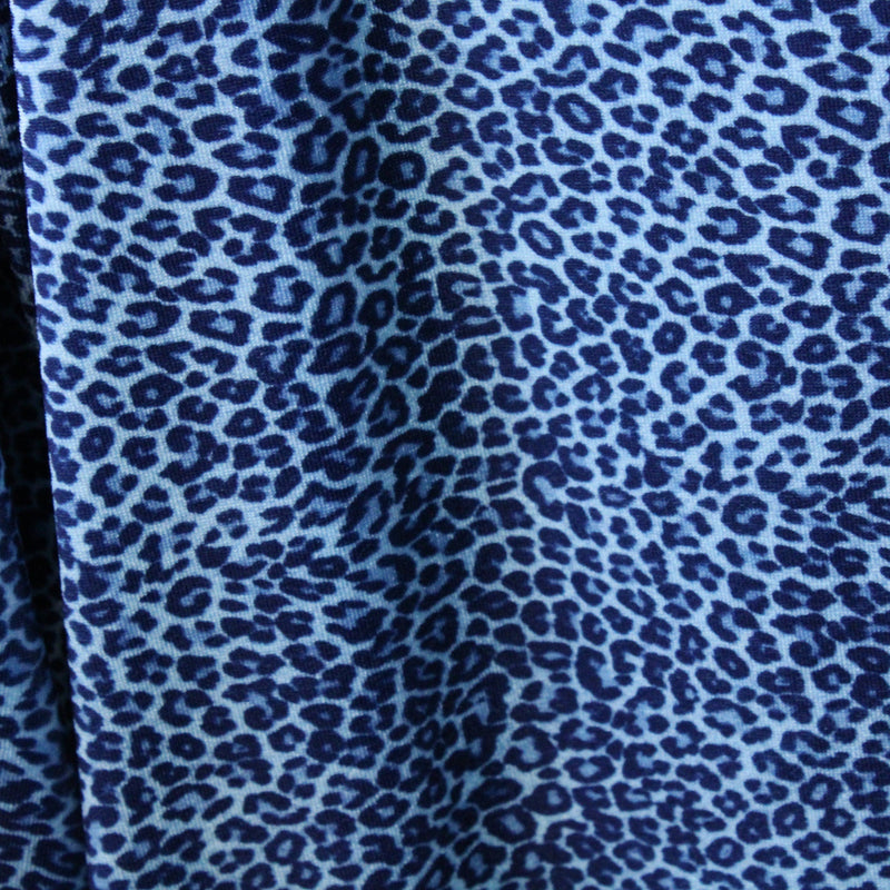 Blue Cheetah Velvet Fabric - Blue Cheetah Print, 36" X 60" (1 Yard)