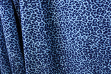 Blue Cheetah Velvet Fabric - Blue Cheetah Print, 36" X 60" (1 Yard)