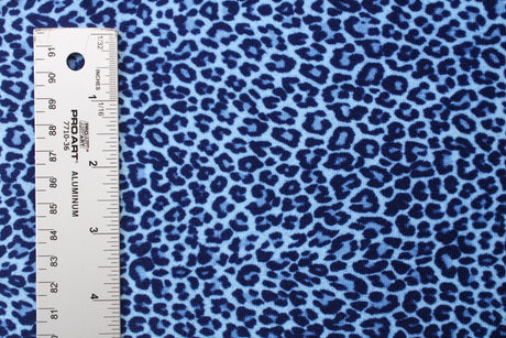 Blue Cheetah Velvet Fabric - Blue Cheetah Print, 36" X 60" (1 Yard)