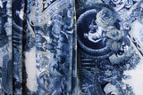 Blue Renaissance Velvet Fabric - Blue Cheetah Print, 36" X 60" (1 Yard)