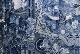Blue Renaissance Velvet Fabric - Blue Cheetah Print, 36" X 60" (1 Yard)