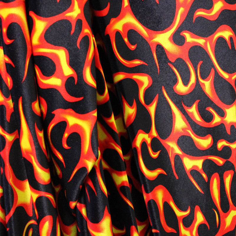 Flames Velvet Fabric - Printed Flames, 36" X 60" (1 Yard)