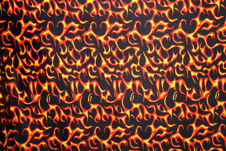 Flames Velvet Fabric - Printed Flames, 36" X 60" (1 Yard)