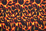 Flames Velvet Fabric - Printed Flames, 36" X 60" (1 Yard)