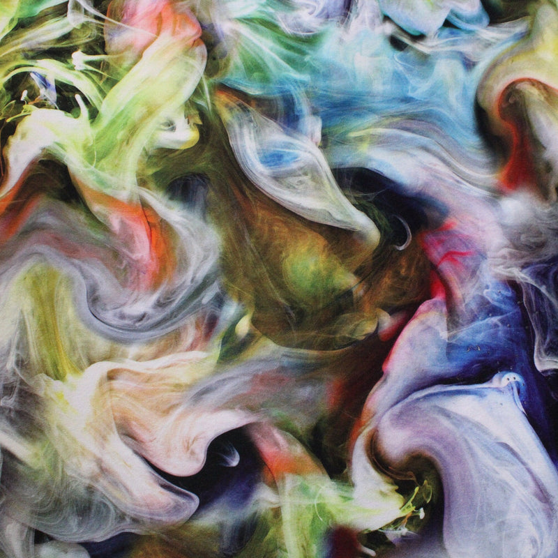 Rainbow Smoke Velvet Fabric - Blue Smoke Print, 36" X 60" (1 Yard)