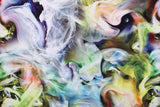 Rainbow Smoke Velvet Fabric - Blue Smoke Print, 36" X 60" (1 Yard)